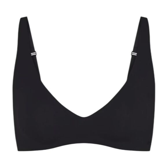 Skims Naked Plunge Bralette Onyx Black Stretch Knit L - Picture 5 of 9